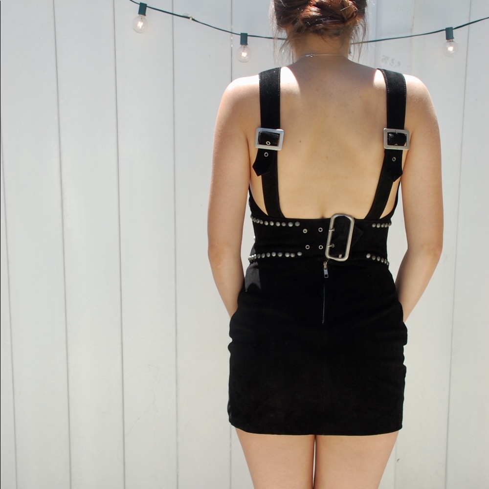 NASTY GAL black suede buckle dress size SMALL